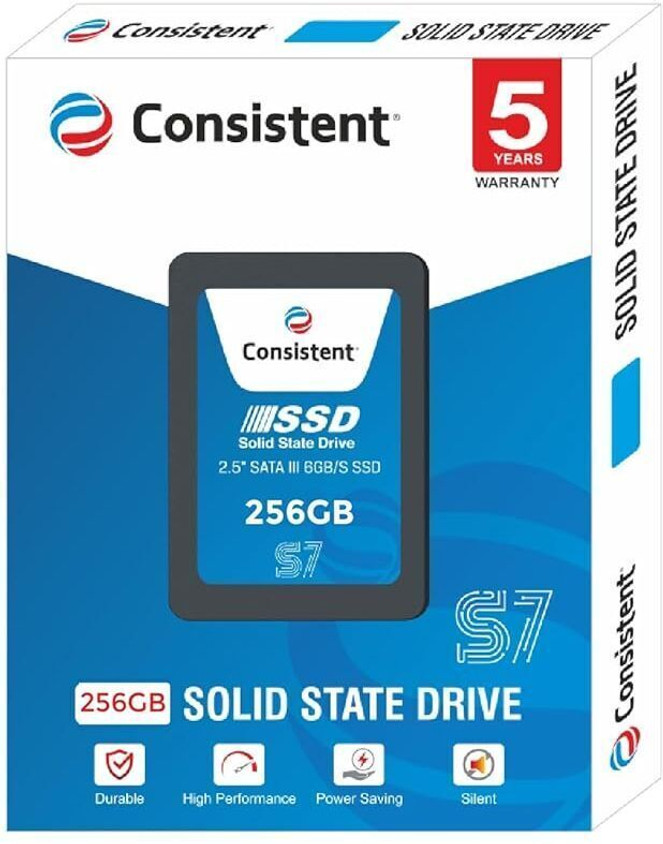 Consistent S7 SSD 256 GB All in One PC's, Desktop, Laptop, Network Attached  Storage, Servers, Surveillance Systems Black SATA III Internal Solid State 