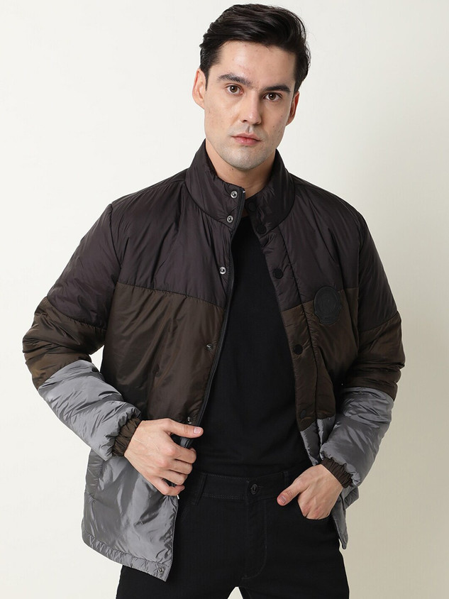 Rare Rabbit High Collar Coat Men Rare Rabbit Dark Brown Jacket For