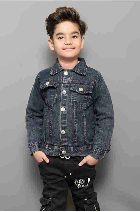 FASHION BREEZE Full Sleeve Washed Boys Denim Jacket - Buy FASHION