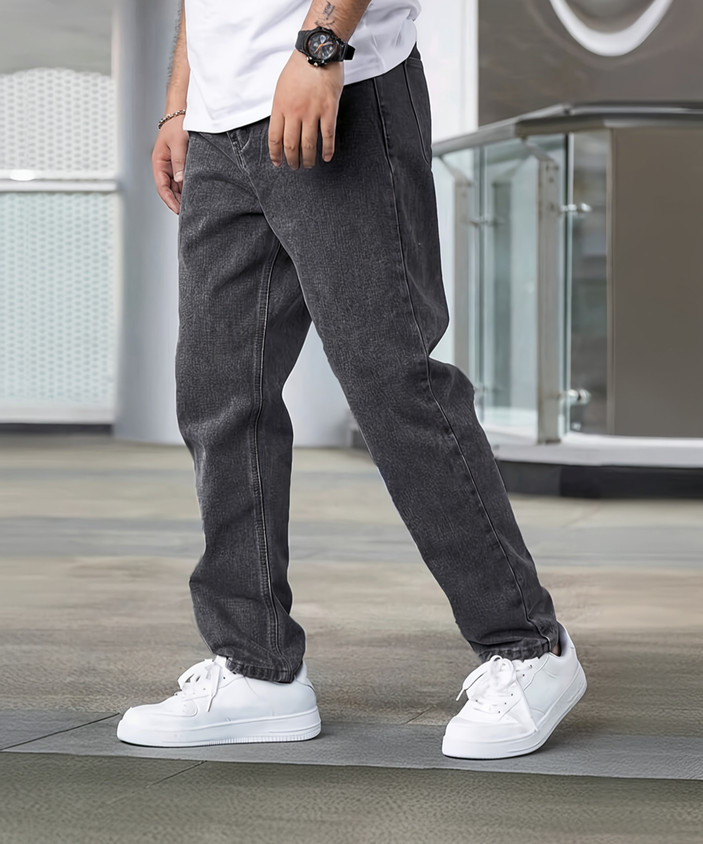 JAAR Loose Fit Men Grey Jeans