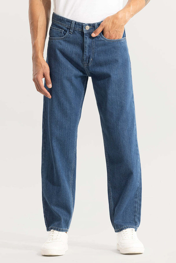 Snitch Mens Bootcut Relaxed Fit Jeans Snitch Relaxed Fit Men Blue