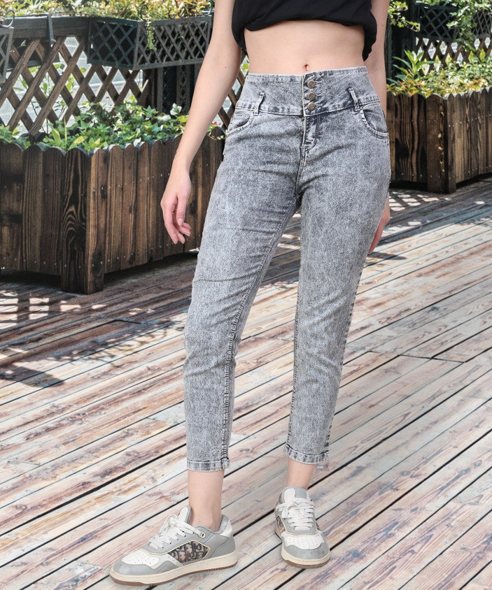 NEUNK Loose Fit Women Black, Grey Jeans
