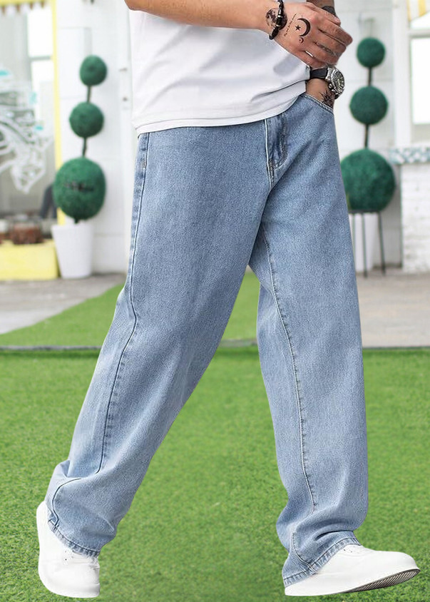 RusticBlooms Loose Fit Men Light Blue Jeans