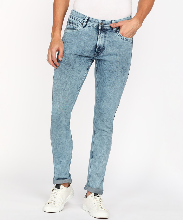 PETER ENGLAND Tapered Fit Men Dark Blue Jeans