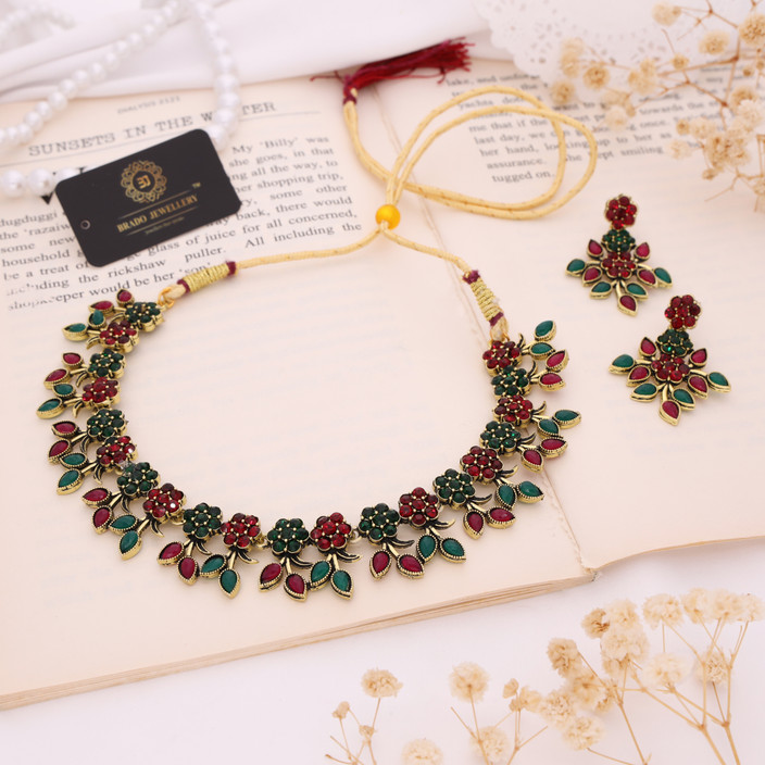 brado jewellery Brass Rose Gold, Gold, White, Silver Jewellery Set