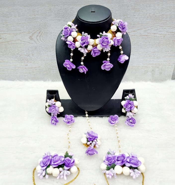 kalp creations Fabric Purple Jewellery Set Price in India Buy
