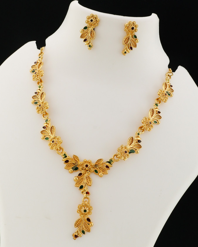 Gold Gale Ka Set Flipkart Evashoppy Brass Gold Jewellery Set Price