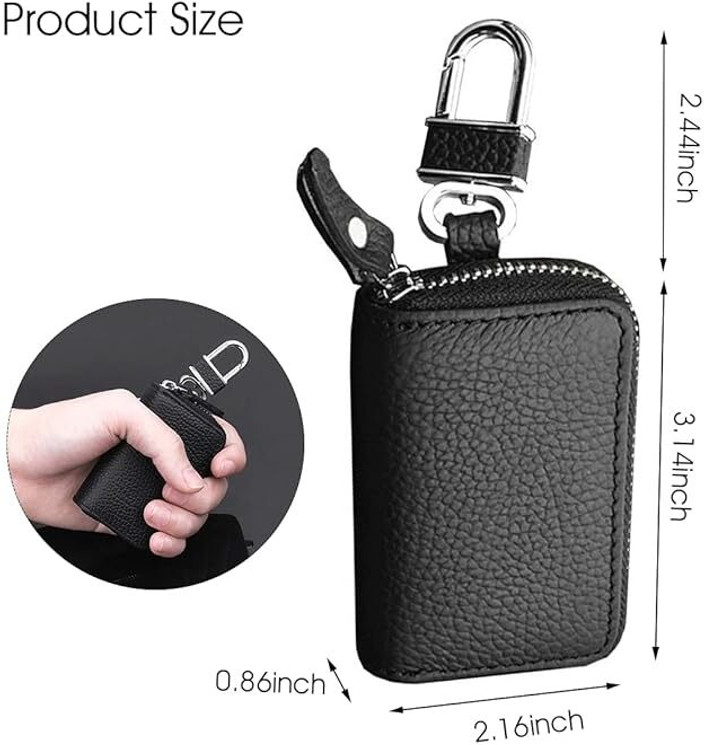 Portachiavi Elegante Uomo/donna - 2 Pezzi, Lega Di Zinco Nera, Design Moderno, 13x2 Cm - Foto 2