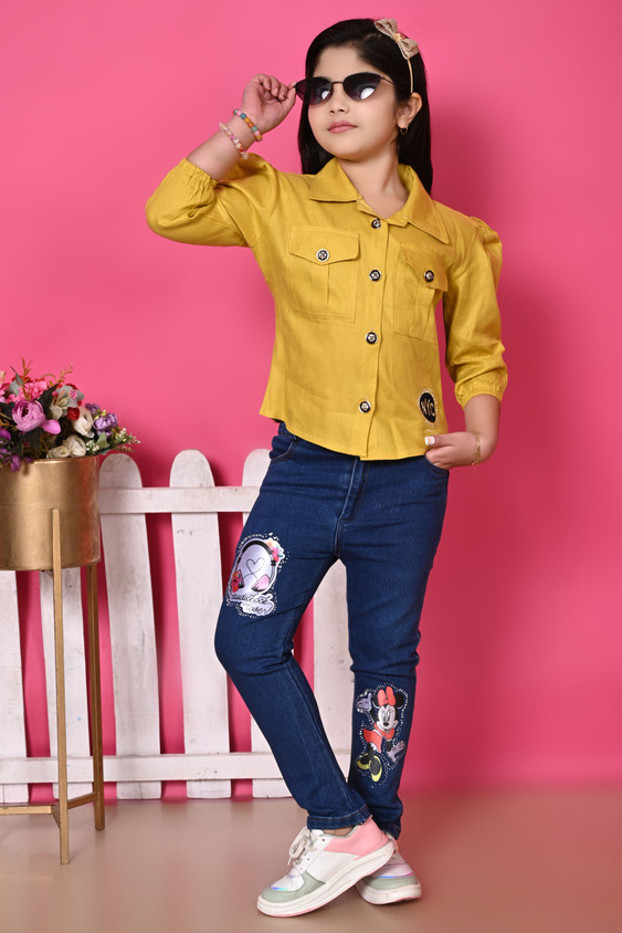 Clothing Girls Top And Jeans Party Wear Jeans Top For Girls For