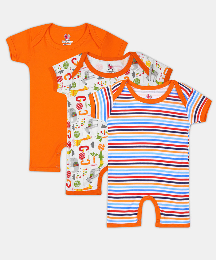 tiniberry Romper For Baby Boys Baby Girls Printed Cotton Blend