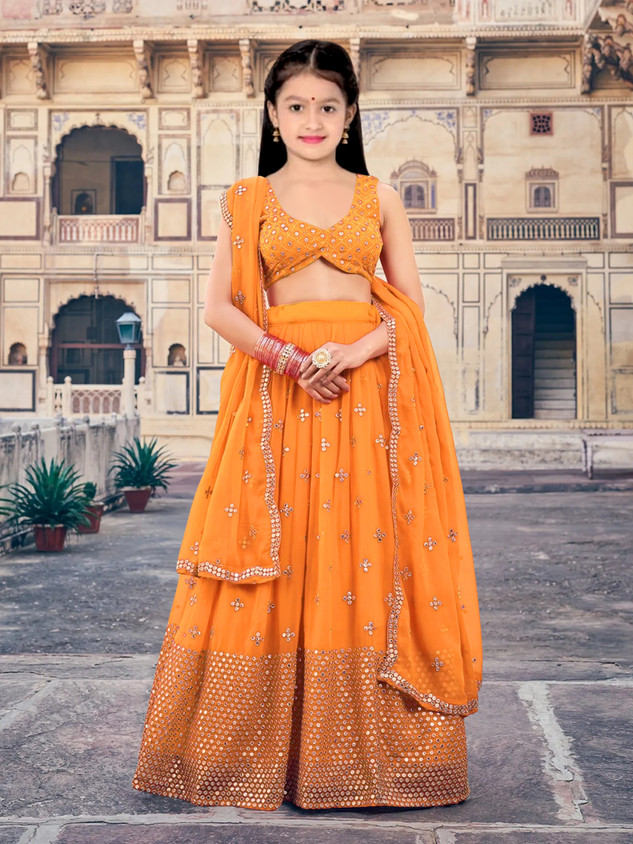 F Plus fashion Girls Lehenga Choli Ethnic Wear, Party Wear, Western Wear  Embroidered Lehenga, Choli and Dupatta Set