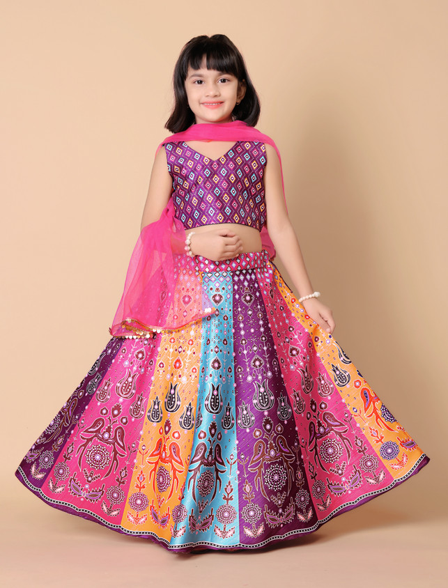 Printed Lehenga Ethnic Wear For Year Girl Buy Kids Black Lehenga
