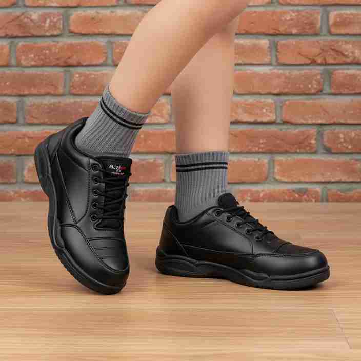 action Boys Girls Lace School Shoes