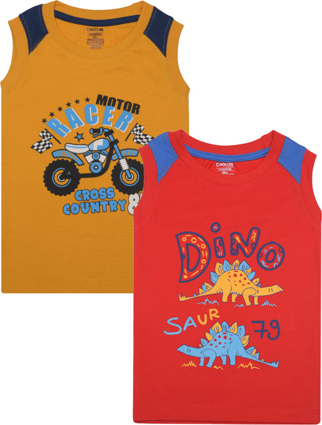 Dollar Champion Kids Boys Graphic Print Pure Cotton Regular T Shirt