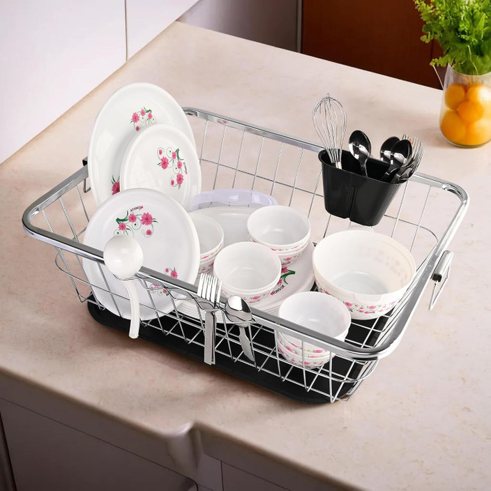 Dish Drainer Basket Cuisine Dish Drying Rack Round Sink Drainer