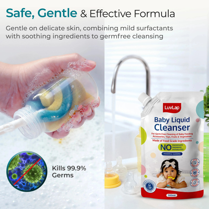 LuvLap Baby Liquid Cleanser Refill pack- 500ml, For cleaning