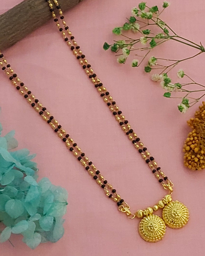 Long Mangalsutra Design Beads Mangalsutra Black Beads Chain In