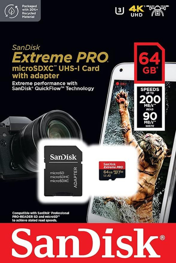 SanDisk SDSQXCU-064G-GN6MA Extreme Pro 64 GB MicroSDHC Class 10