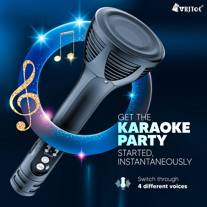 VRJTEC Design Wireless Microphone hifi speaker Mike Portable