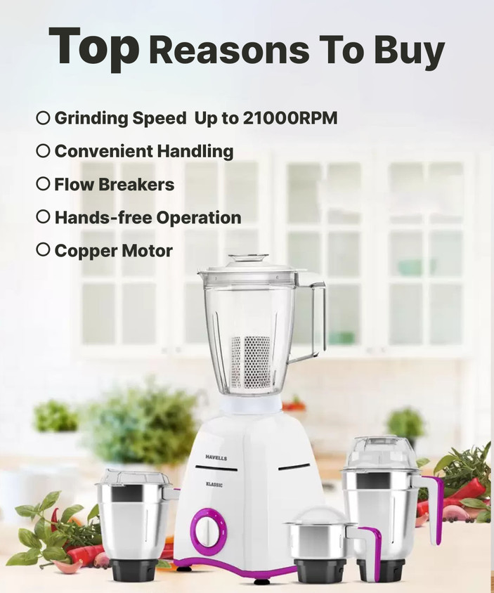 Havells Mixer Juicer Grinder 750 Watt HAVELLS Klassic 750 W