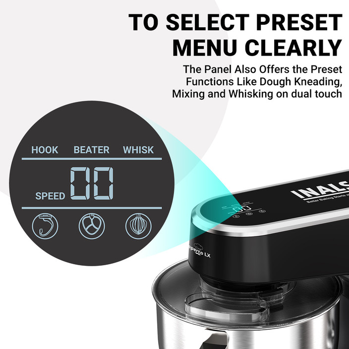 Beater Inalsa Dough Kneader Inalsa 1200 W White Stand Mixer