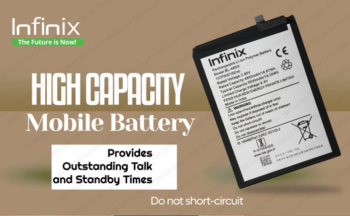Infinix Mobile Battery For BL 48DX Infinix Hot 11 2022 X675 -5000 mAh