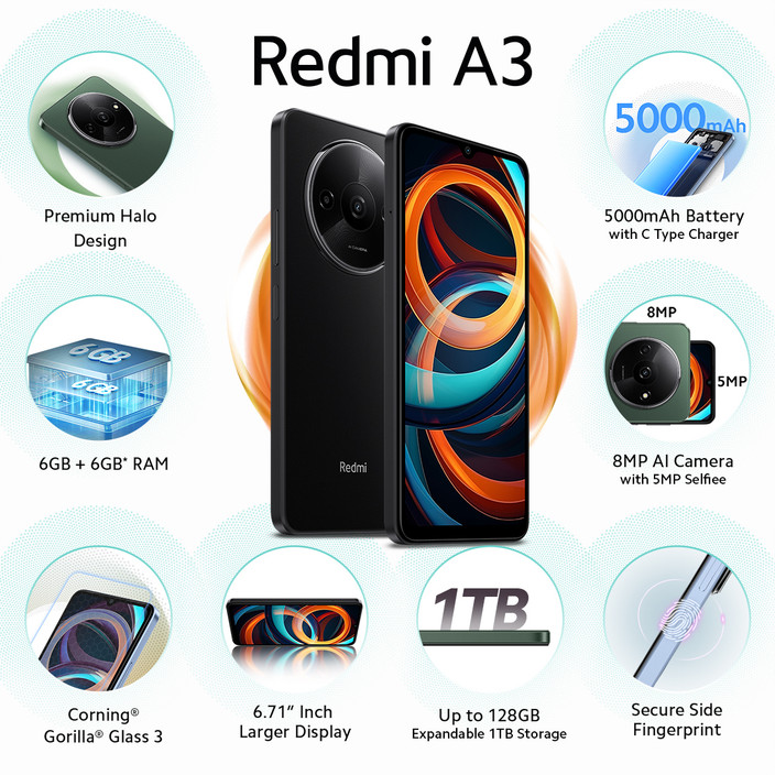 REDMI A3 ( 128 GB Storage, 4 GB RAM ) Online at Best Price