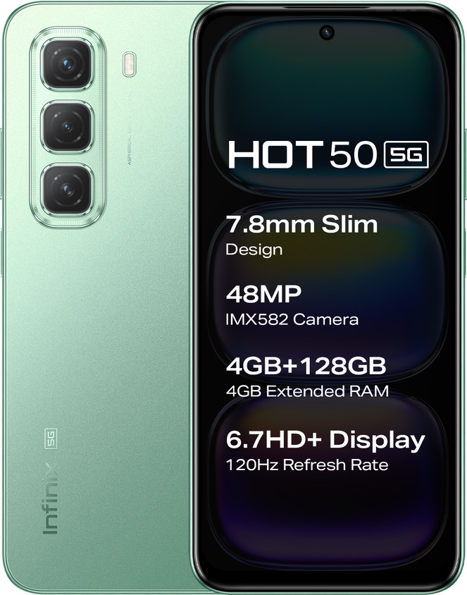 infinix smartphones infinix hot gb 128 gb Infinix Hot 50 5G (Sage Green, 128 GB) (4 GB RAM)