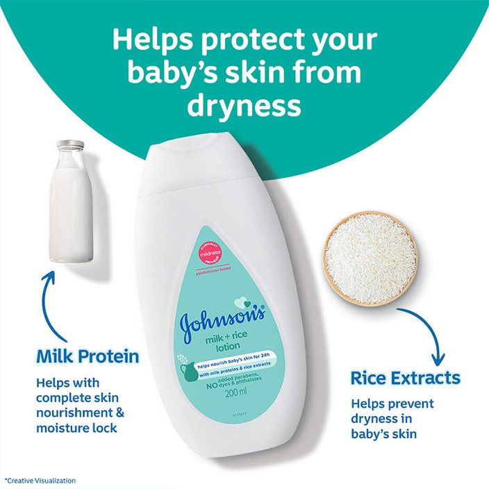 JOHNSON'S Milk+ Rice Lotion 200 ml Price in India, Buy JOHNSON'S