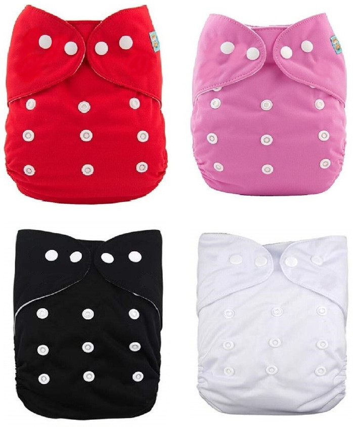 Aldeco Pack of 4-Baby Multicolor Pocket Diaper Adjustable or