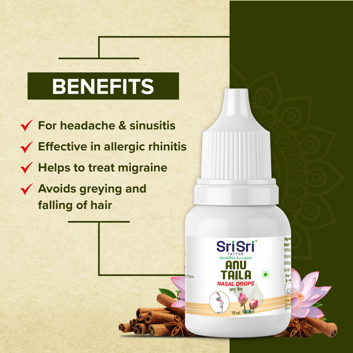 Sri Sri Tattva Anu Taila Each 10 ml (Pack of 6) Manual Nasal