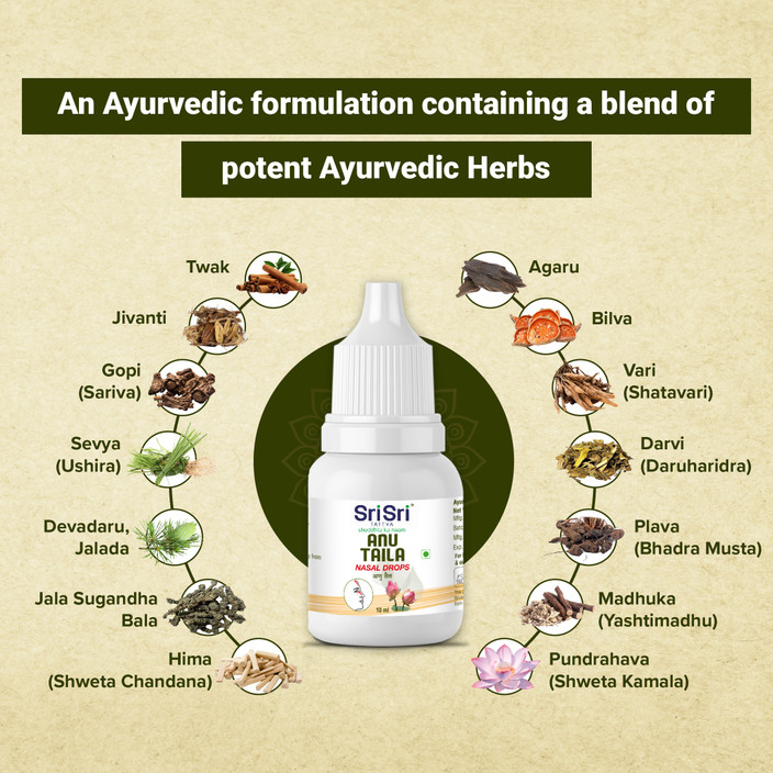 Sri Sri Tattva Anu Taila Each 10 ml (Pack of 6) Manual Nasal