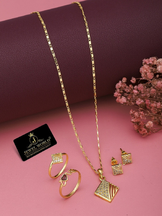 New Model Gold Chain With Locket Bright STYLE 24 INCH LONG