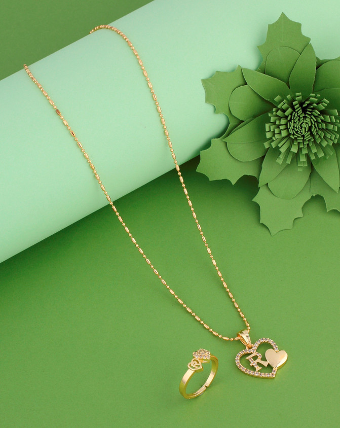 Daily Wear Locket Gold Chain For Girls Jewel WORLD R Name Letter