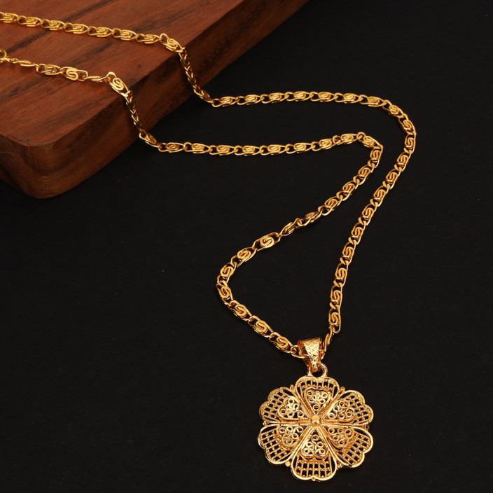 Atisundar Beautiful Latest Design Gold Pendant Set With Chain for