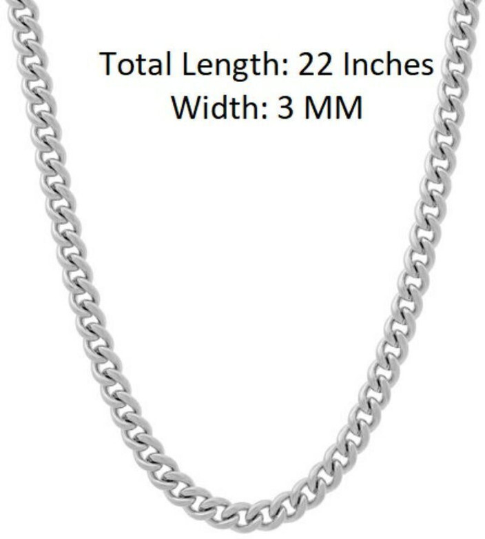 Akshat Sapphire Sterling Silver Purity) Curb Chain (22 inch) For Men Women Boys Girls Sterling Silver Chain