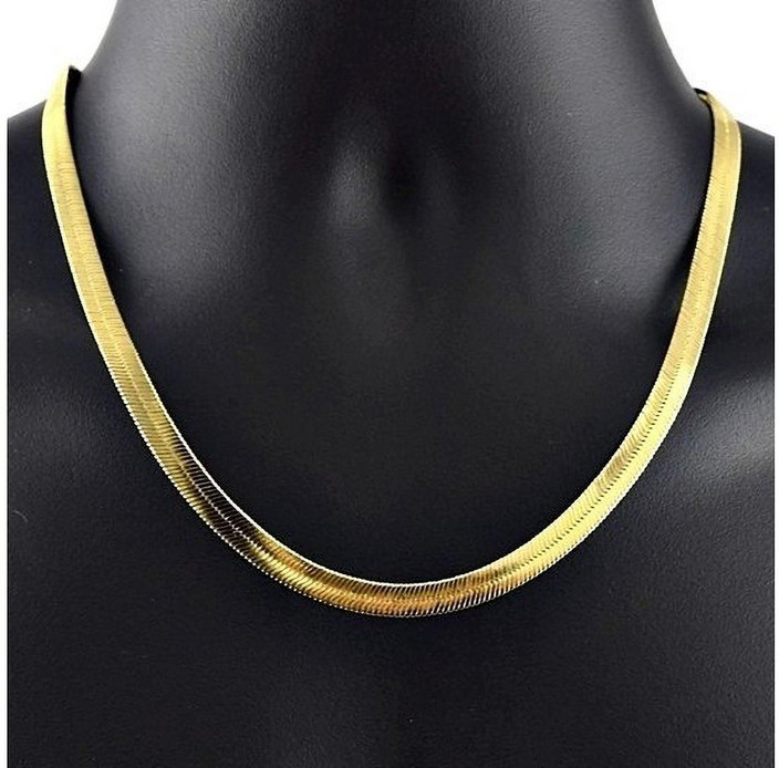 14k Yellow Gold Herringbone Chain 4mm Syfer Herringbone Gold Chain