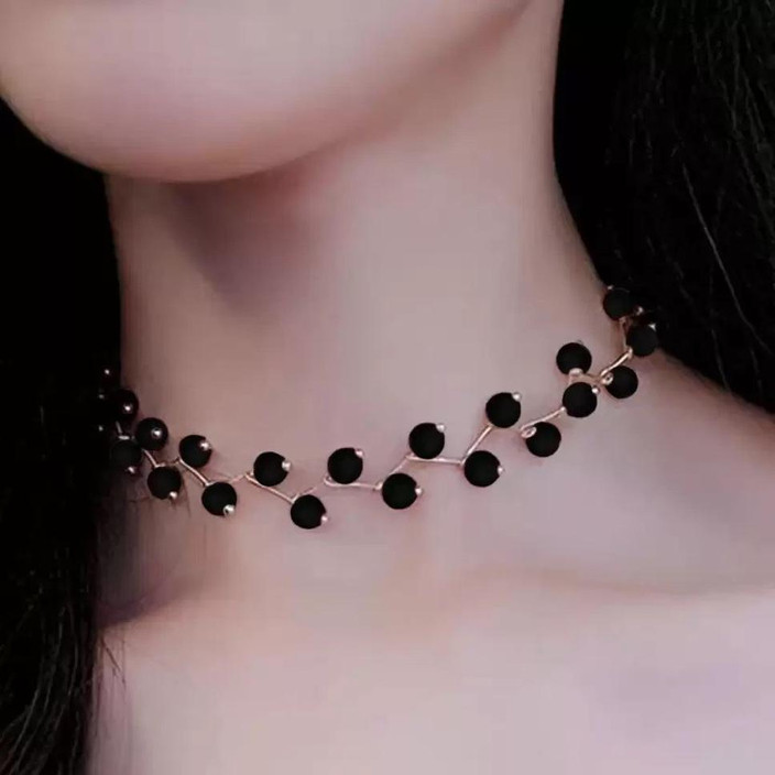 DMS Jewels Black Pearls Choker Necklace Set for Women Girls Pearl  Gold-plated Plated Alloy Choker