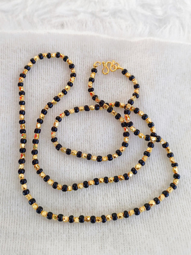 Pendant Black Beads Chains In One Gram Gold HN JEWELLERY One Gram