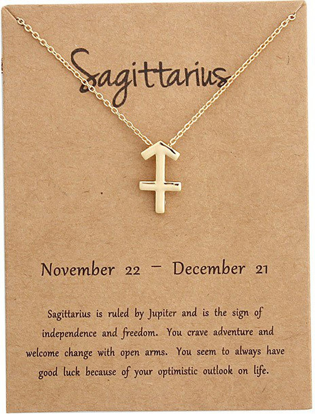 Sagittarius Zodiac Necklace Desiny Jewels Gold Plated Sagittarius