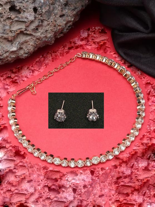 American Diamond Cz Jewellery Flipkart Rhosyn Gold Plated Stylish