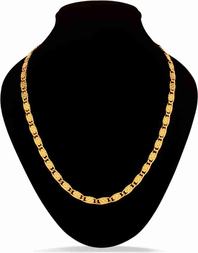 Fashion Frill Golden Gold Men Artificial Jewellery Necklace Chain
