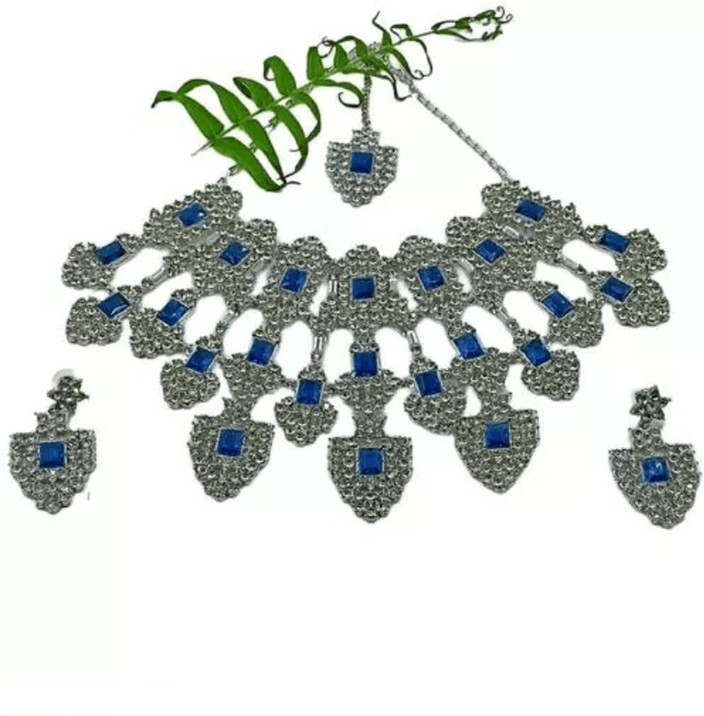 Necklace Khazana Jewellery Online Silver Items Stone Necklace
