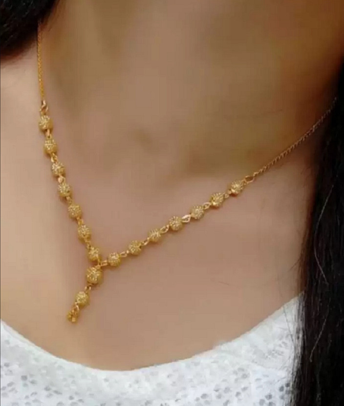 Plated Chain Neck Chain Model Jewel WORLD Gold-Plated 18 Inch