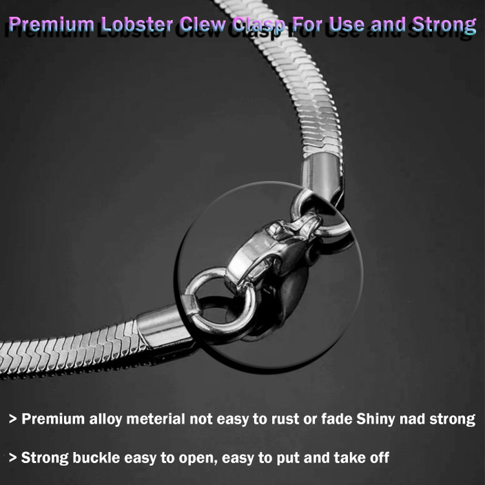 THANU'S CRAFT Stainless Steel Silver Herringbone Flat Snake Chain