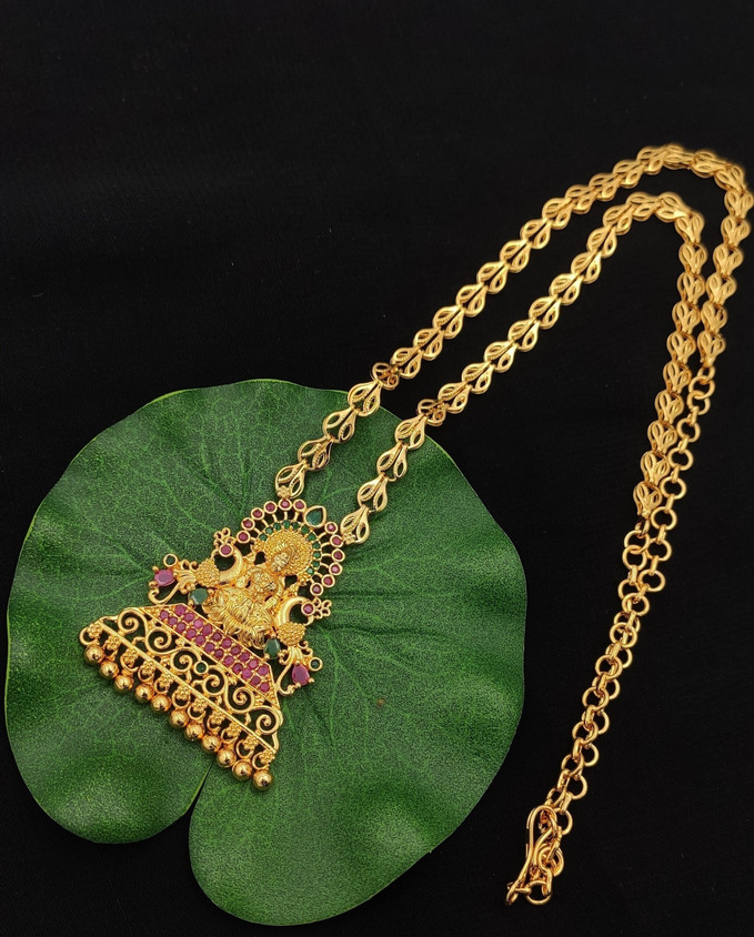 ZozoE Fashion South Indian AD/CZ One Gram Gold Covering Long Laxmi