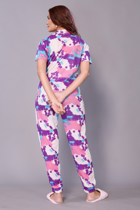 HITESH ENTERPRISE Women Printed Purple Night Suit Set Price in