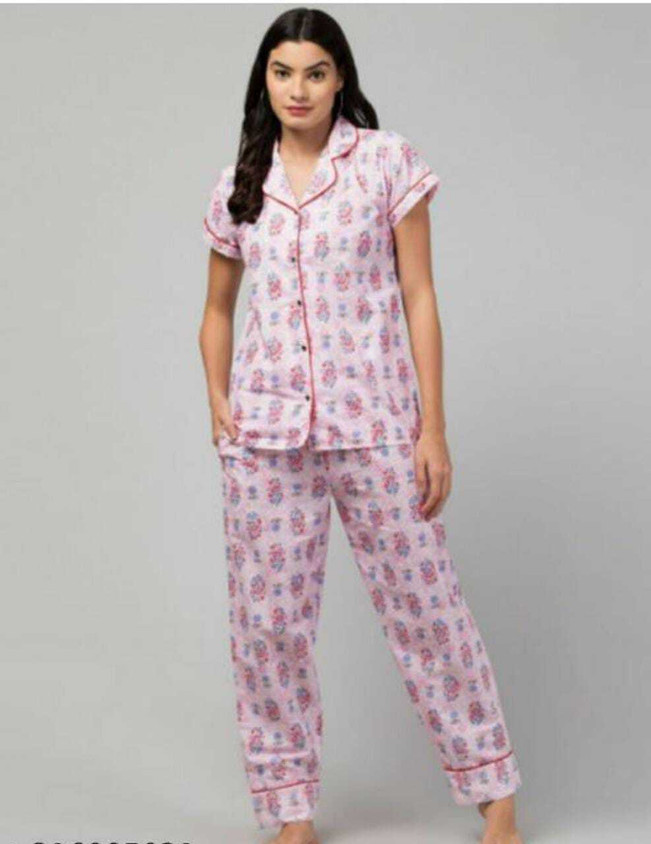 CROWN KING GARMENTS Women Printed Multicolor Shirt Pyjama set