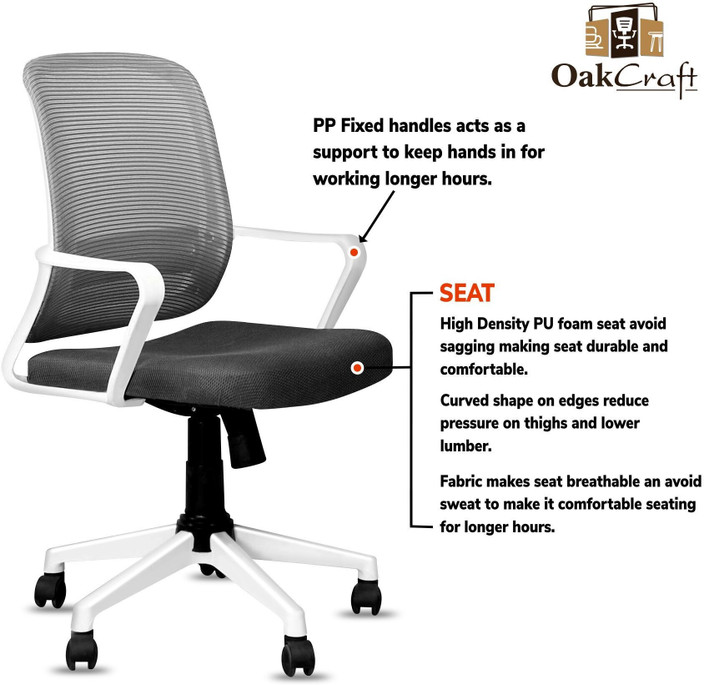 Swivel Chair Ergo Curve Plus Fabric And Mesh Office Chair