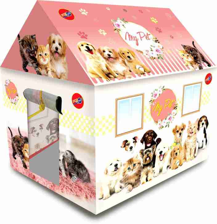 Cardboard Play Dog House Doghouse Plush Pet Indoor Playhouse Fat